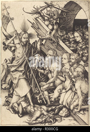 Le Christ dans les limbes. En date du : ch. 1480. Technique : gravure. Musée : National Gallery of Art, Washington DC. Auteur : Martin Schongauer. Banque D'Images