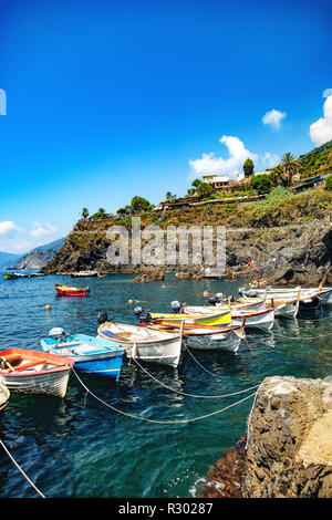 Manarola, Ligurie, Italie - 08 août 2018 - vue de la rue Banque D'Images