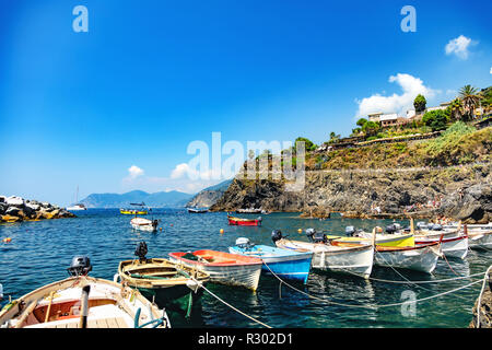 Manarola, Ligurie, Italie - 08 août 2018 - vue de la rue Banque D'Images