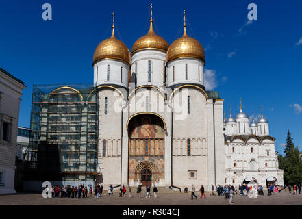 1479 Cathédrale de l'assomption du Kremlin, également connu sous le nom de Cathédrale de la Dormition, Moscou, Russie. Architecte - Aristotele Fioravanti. Banque D'Images