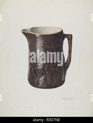 Haut de l'échelle graduée ou Pitcher. En date du : ch. 1940. Dimensions : hors tout : 46,8 x 36,6 cm (18 7/16 x 14 7/16 in.) Objet : SAI Original 7 1/2 haut. Médium : Aquarelle et gouache sur papier. Musée : National Gallery of Art, Washington DC. Auteur : Carl Buergerniss. Banque D'Images