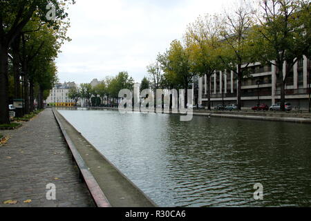 Bassin de la Villette, Paris. Banque D'Images