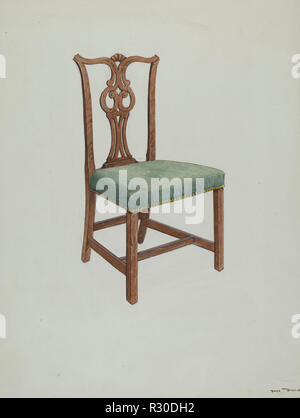 Side Chair. En date du : 1935/1942. Dimensions : hors tout : 34,1 x 25,5 cm (13 7/16 x 10 1/16 in.). Médium : aquarelle et graphite sur papier. Musée : National Gallery of Art, Washington DC. Auteur : Dana Bartlett. Banque D'Images