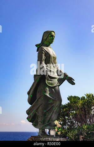 Portofino, Ligurie, Italie - 11 août 2018 - Vue de la statue de la Vierge Marie Banque D'Images