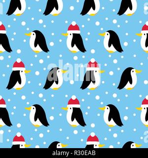 Modèle sans couture avec beaucoup de petits pingouins. vector Illustration de Vecteur