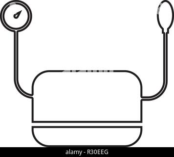 Appareil de mesure de pression de l'appareil médical pour mesurer la pression artérielle tonomètre pouls icône de l'instrument médical couleur noir Je vecteur télévision Illustration de Vecteur