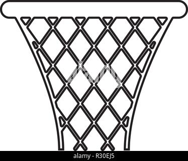 Panier de basket-ball panier net Streetball icon noir vecteur de couleur I télévision image simple style contours Illustration de Vecteur