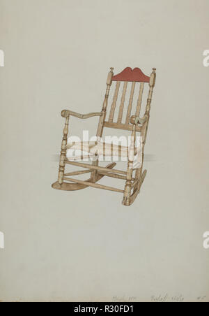 Fauteuil à bascule. En date du : 1937. Dimensions : hors tout : 35,2 x 24,4 cm (13 7/8 x 9 5/8 in.) Objet de la DIA d'origine : aucune donnée. Médium : Aquarelle, crayon de couleur et mine de plomb sur carton. Musée : National Gallery of Art, Washington DC. Auteur : Henry Murphy. Banque D'Images