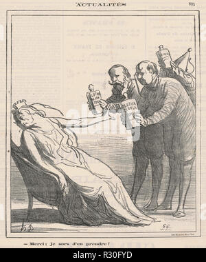 Merci, je sors d'en prendre. Date : le 19e siècle. Technique : lithographie. Musée : National Gallery of Art, Washington DC. Auteur : Honoré Daumier. Banque D'Images