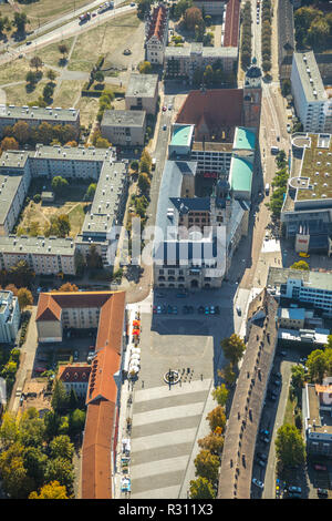 Vue aérienne, Dessau-RoDessau Mairie, Dessau-RoDessau Citizen's Office, Dessau-RoDessau Zerbster Straße, informations touristiques, Château de Dessau, Marienkirche Banque D'Images