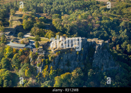 Luftbild Regenstein, Château et forteresse, suis Platenberg, Blankenburg (Harz), Blankenburg, Paderborn, Saxe-Anhalt, Allemagne, Europe, , DEU, Europe, bi Banque D'Images