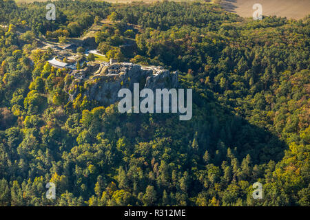 Luftbild Regenstein, Château et forteresse, suis Platenberg, Blankenburg (Harz), Blankenburg, Paderborn, Saxe-Anhalt, Allemagne, Europe, , DEU, Europe, bi Banque D'Images