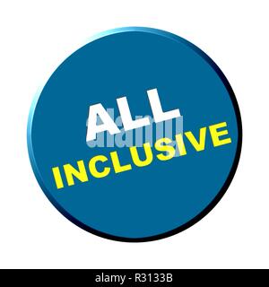 Ronde bouton bleu - all inclusive Banque D'Images