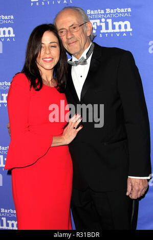 Christopher Lloyd et son épouse Jane Walker Bois participant à la 34e édition du Festival International du Film de Santa Barbara's Kirk Douglas Award honorant Hugh Jackman au Ritz-Carlton Bacara le 19 novembre 2018 à Goleta, Californie. Banque D'Images