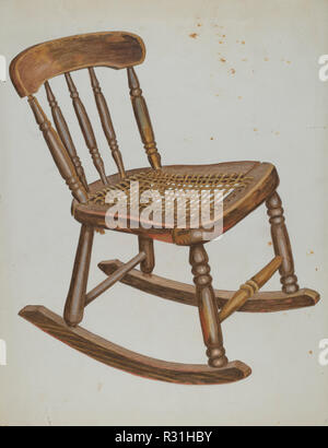 Rocking Chair, petite, d'enfant. En date du : 1937. Dimensions : hors tout : 34,9 x 26,5 cm (13 3/4 x 10 7/16 po.) Original : Objet de la DIA 28'haut, 16'large. Médium : Aquarelle, crayon de couleur et graphite sur papier. Musée : National Gallery of Art, Washington DC. Auteur : Simon Weiss. Banque D'Images