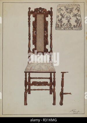 Side Chair. En date du : 1935/1942. Dimensions : hors tout : 30,1 x 22,5 cm (11 7/8 x 8 7/8 in.) Objet de la DIA d'origine : aucune donnée. Médium : Aquarelle, gouache et graphite sur papier. Musée : National Gallery of Art, Washington DC. Auteur : Nicholas Gorid. Banque D'Images