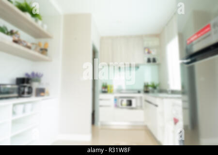 Chambre cuisine intérieur. Maison de beauté design, floue. Banque D'Images