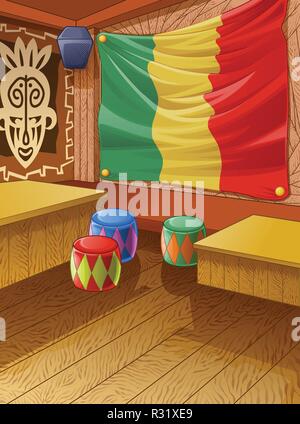 La Jamaïque vecteur club est en bois coloré. Illustration de Vecteur