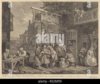 Briguer les suffrages. En date du : 1757. Technique : gravure et gravure. Musée : National Gallery of Art, Washington DC. Auteur : Charles Grignion après William Hogarth. William Hogarth. après William Hogarth. Banque D'Images