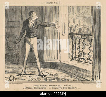 Directeur de l'ONU de n'importe quel théâtre. Date : le 19e siècle. Technique : lithographie. Musée : National Gallery of Art, Washington DC. Auteur : Honoré Daumier. Banque D'Images