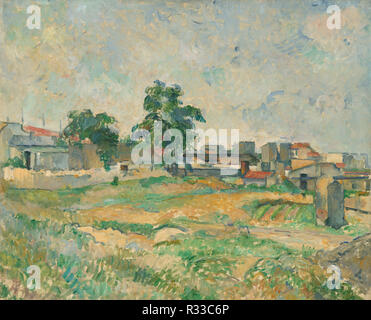 Paysage près de Paris. En date du : ch. 1876. Dimensions : hors tout : 50,2 x 60 cm (19 3/4 x 23 5/8 in.) Encadré : 70,5 x 81,3 cm (27 3/4 x 32 in.). Médium : Huile sur toile. Musée : National Gallery of Art, Washington DC. Auteur : Paul Cézanne. Cézanne, Paul. Banque D'Images