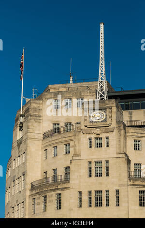 Le siège de la BBC, le Langham Place, Londres, Angleterre, Royaume-Uni Banque D'Images