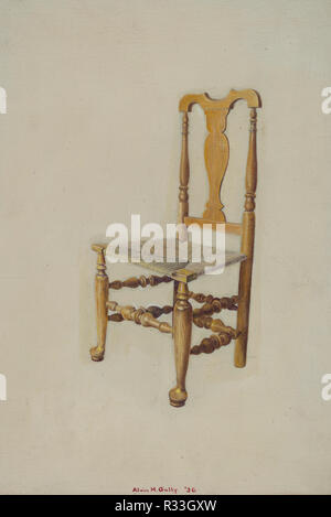 Fauteuil de la reine Anne. En date du : 1936. Dimensions : hors tout : 35,5 x 24,1 cm (14 x 9 1/2 in.) Objet de la DIA d'origine : aucune donnée. Médium : Huile sur toile fixé sur du carton. Musée : National Gallery of Art, Washington DC. Auteur : Alvin M. Goulet. Banque D'Images