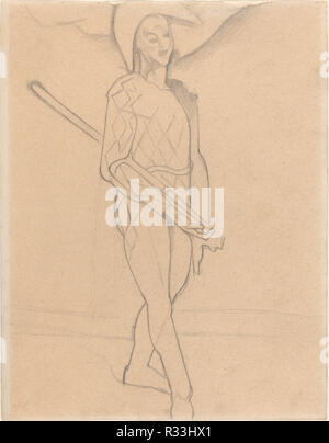 Harlequin. En date du : 1916. Dimensions : hors tout : 21,6 x 16,8 cm (8 1/2 x 6 5/8 in.). Technique : mine de plomb sur papier vélin. Musée : National Gallery of Art, Washington DC. Auteur : Juan Gris après Paul Cézanne. Banque D'Images