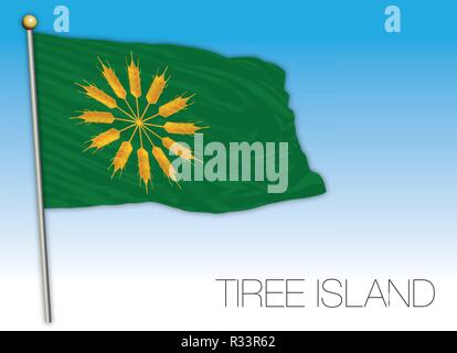 Tiree Island drapeau, Royaume-Uni, Ecosse, vector illustration Illustration de Vecteur