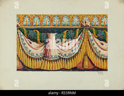 Du papier peint Design. En date du : ch. 1936. Dimensions : hors tout : 27,6 x 37,8 cm (10 7/8 x 14 7/8 in.). Médium : aquarelle et graphite sur carton. Musée : National Gallery of Art, Washington DC. Auteur : Frances Lichten. Banque D'Images