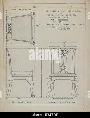 Président. En date du : 1935/1942. Dimensions : hors tout : 28 x 22,8 cm (11 x 9 in.). Médium : Plume, encre et graphite sur papier. Musée : National Gallery of Art, Washington DC. Auteur : Américaine du xxe siècle. Banque D'Images