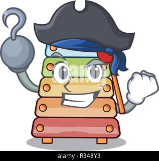 Xylophone Pirate musique classique signe sonore cartoon Illustration de Vecteur