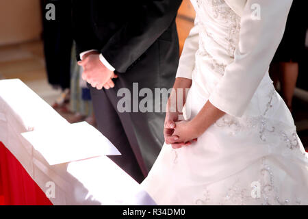 Mariée et le marié au mariage Banque D'Images