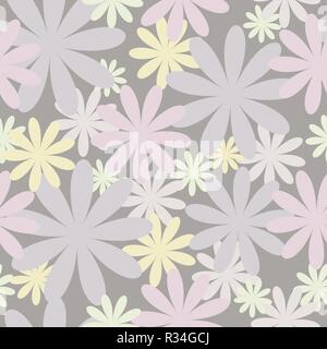Modèle vectoriel continu floral dans des couleurs pastel. Pour la facilité d'utilisation, le motif est enregistré dans la palette Échantillons. Fichier zip contient eps10, ai et jpeg. Illustration de Vecteur