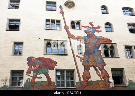 Goliath est située dans la vieille ville de Ratisbonne Banque D'Images