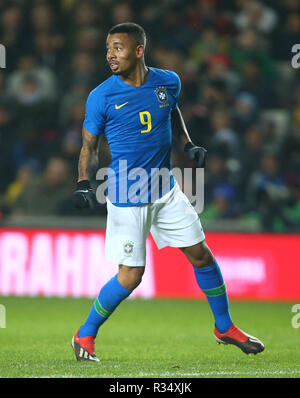 Milton Keynes, Angleterre - le 20 novembre 2018 Gabriel Jésus du Brésil durant la tournée mondiale de Chevrolet Brésil match amical entre le Brésil et est venu Banque D'Images