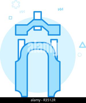 Fourche de vélo de montagne, symbole Icône vecteur plate, Pictogramme, signe. Design Monochrome bleu. Course modifiable Illustration de Vecteur