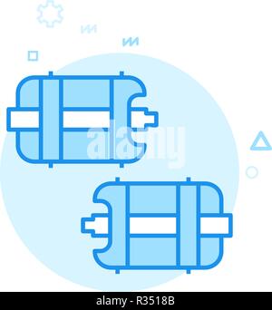 Pédale Vélo vélo ou avec l'icône vecteur Télévision, Symbole, Pictogramme, signe. Design Monochrome bleu. Course modifiable Illustration de Vecteur