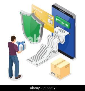 Les achats sur Internet et les paiements en ligne Concept Illustration de Vecteur