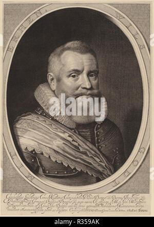 William Louis, comte de Nassau-Beilstein. En date du : 1633. Technique : gravure. Musée : National Gallery of Art, Washington DC. Auteur : Willem Jacobsz Delff après Michiel van Miereveld. Banque D'Images