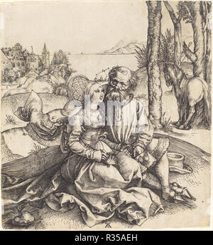 Le Ill-Assorted Couple. En date du : 1495/1496. Fiche technique Dimensions : (découpés à la plaque de passage) : 14,9 x 13,7 cm (5 7/8 x 5 3/8 in.). Technique : gravure. Musée : National Gallery of Art, Washington DC. Auteur : Dürer, Albrecht. ALBRECHT DUERER. Banque D'Images