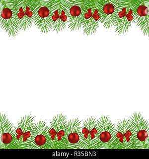 Les branches d'arbre de Noël décoré Illustration de Vecteur