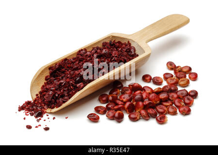 Sumac moulu et les baies isolées sur fond blanc Banque D'Images