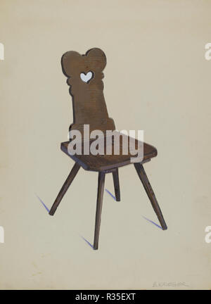 Side Chair. En date du : 1935/1942. Dimensions : hors tout : 30,5 x 22,7 cm (12 x 8 15/16 in.) Original SAI : aucun objet donné. Médium : Aquarelle, gouache et mine de plomb sur carton. Musée : National Gallery of Art, Washington DC. Auteur : Bernard Krieger. Banque D'Images