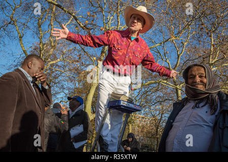 Speakers' Corner, parler en public l'angle nord-est de Hyde Park. Banque D'Images