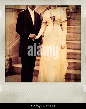 Effet Polaroid du marié et son épouse