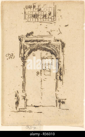 Porte de l'église East Hampton 11937,. Technique : gravure. Musée : National Gallery of Art, Washington DC. Auteur : WHISTLER, JAMES ABBOTT MCNEILL. Banque D'Images