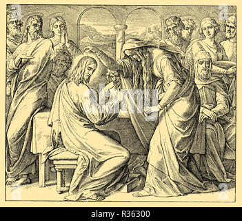 Le Christ onction de Béthanie, Julius Schnorr von Carolsfeld Banque D'Images