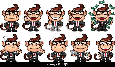 Monkey Business Set Illustration de Vecteur