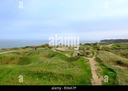 Pointe du Hoc D Jour Monument, Cricqueville-en-Bessin, France Banque D'Images